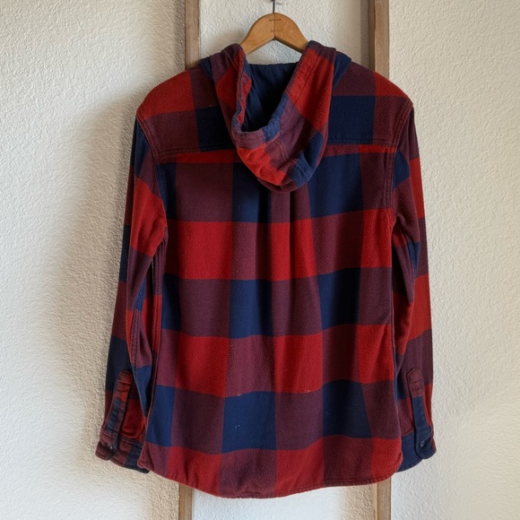 Mossimo Supply Co. Navy & Red Check Flannel Hoodie Sz: S - Picture 7 of 8